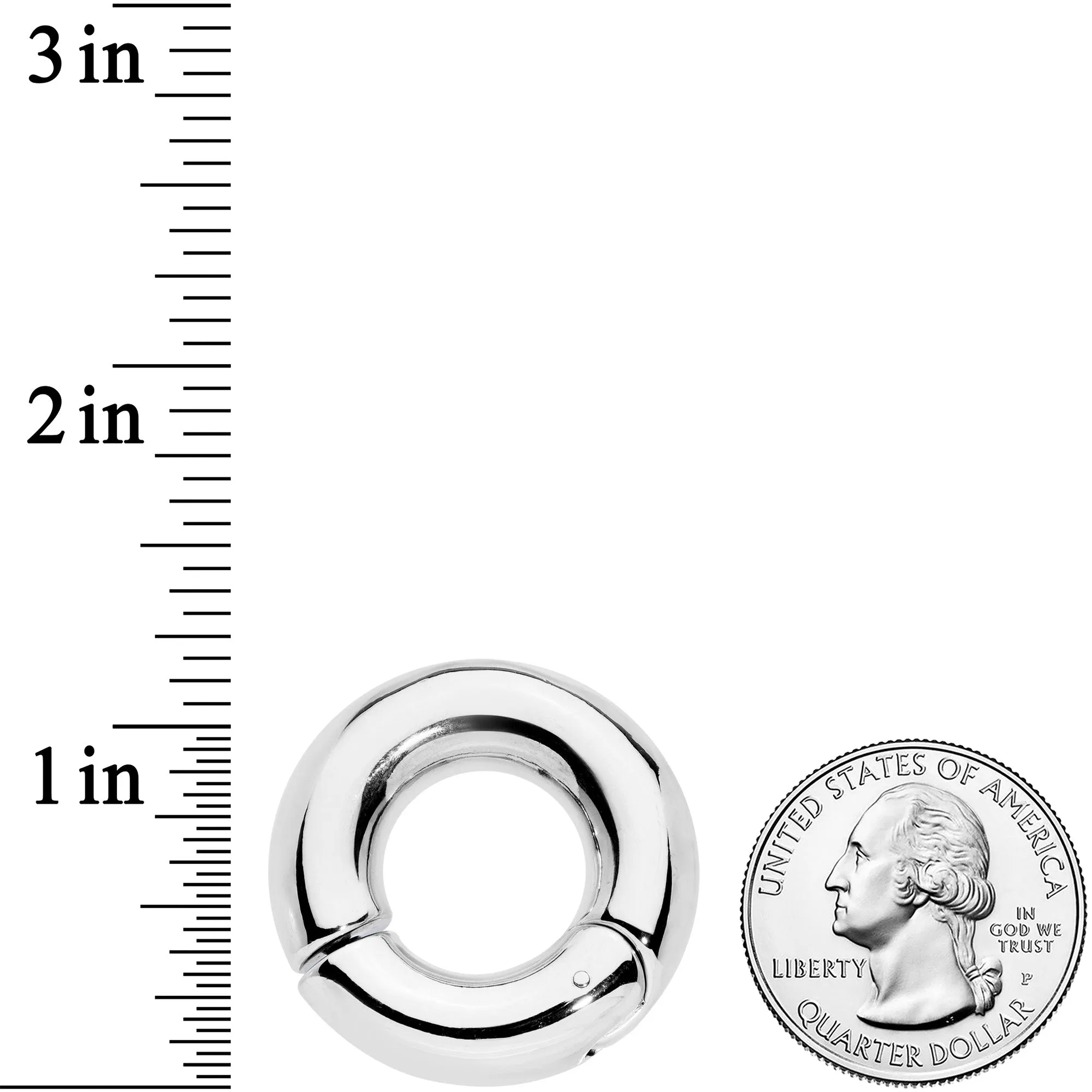 0 Gauge 9/16 Stainless Steel Hinged Segment Ring