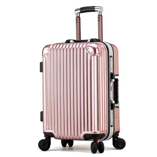 2018 Autumn And Winter New Fashion Aluminum Frame Trolley Case Pc Universal Wheel Business Suitcase