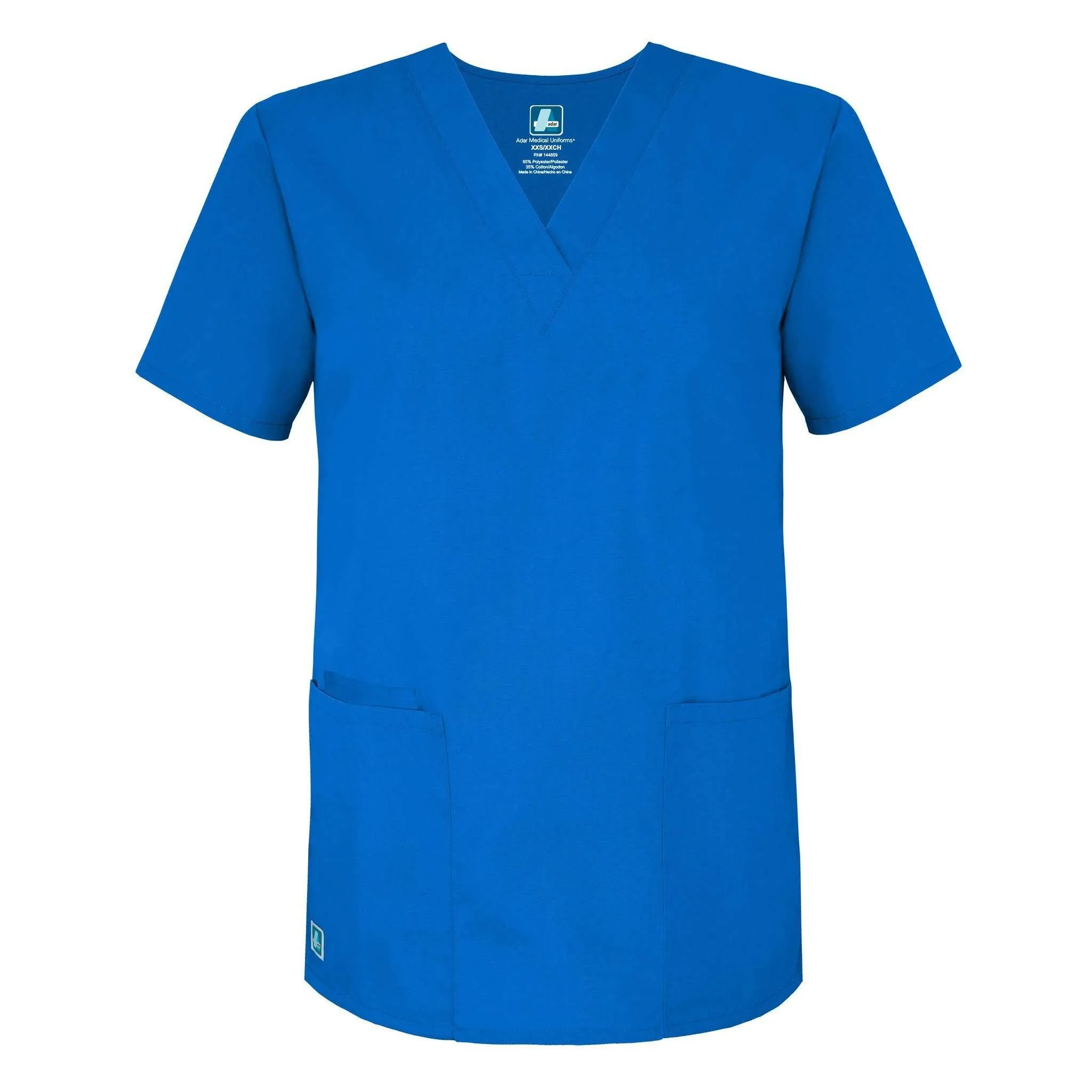 Adar Universal Unisex V-Neck 2 Pocket Scrub Top Regal Blue