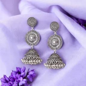 Antique Padmaja Oxidised Jhumkis