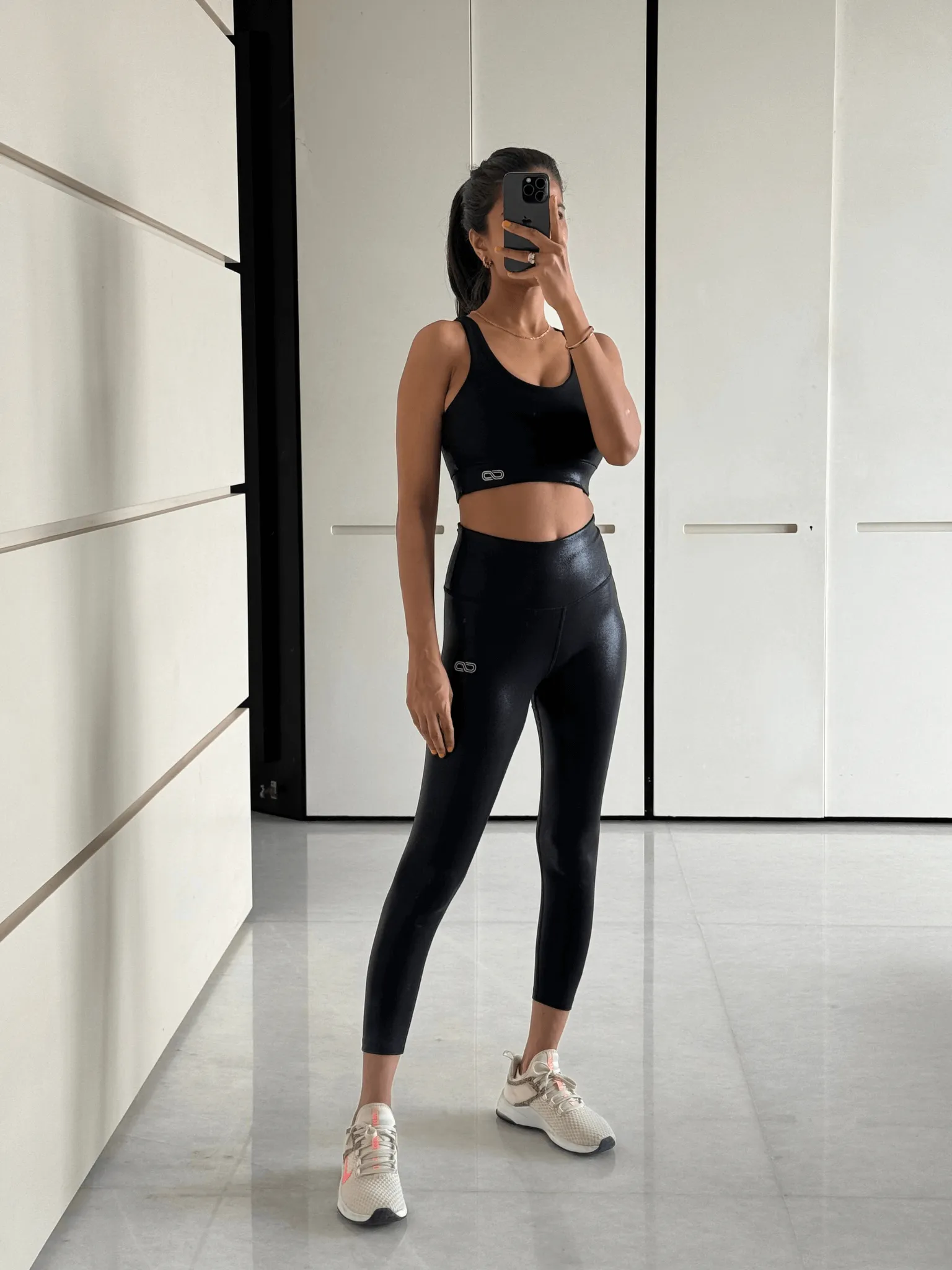 Ath Track Gloss Leggings Shiny Black