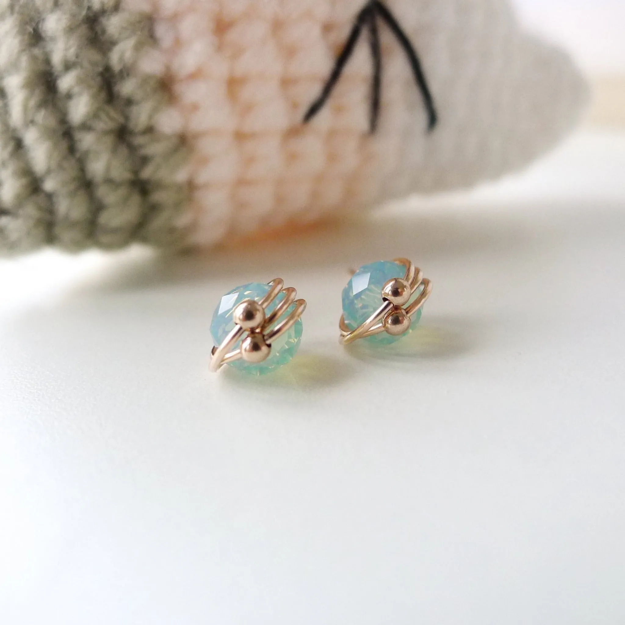 Atom Earstuds / Crystal | Seafoam Green