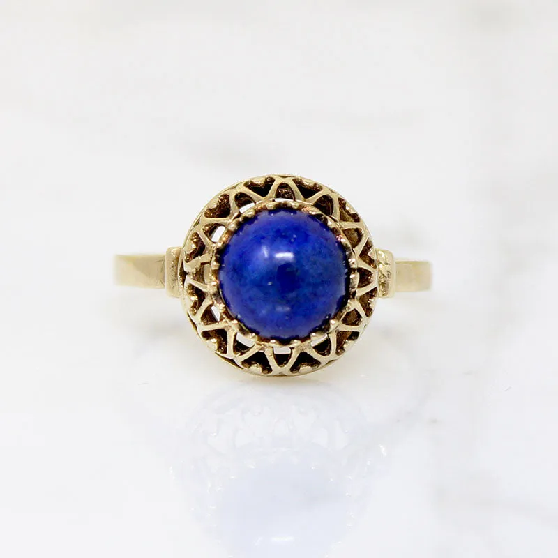 Bohemian Lapis & Gold Filigree Dome Ring