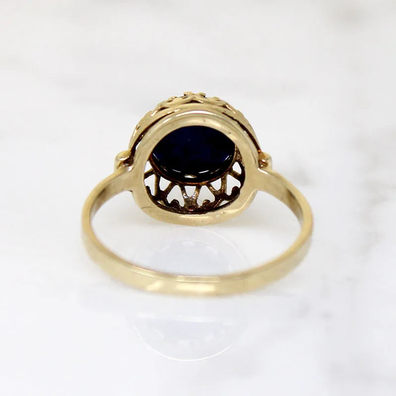 Bohemian Lapis & Gold Filigree Dome Ring