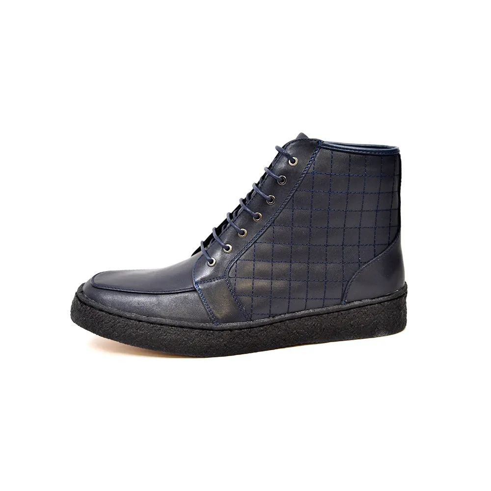 Extreme High Top Playboy Quilted Patterns - All Leather, Square Toe, Crepe Sole