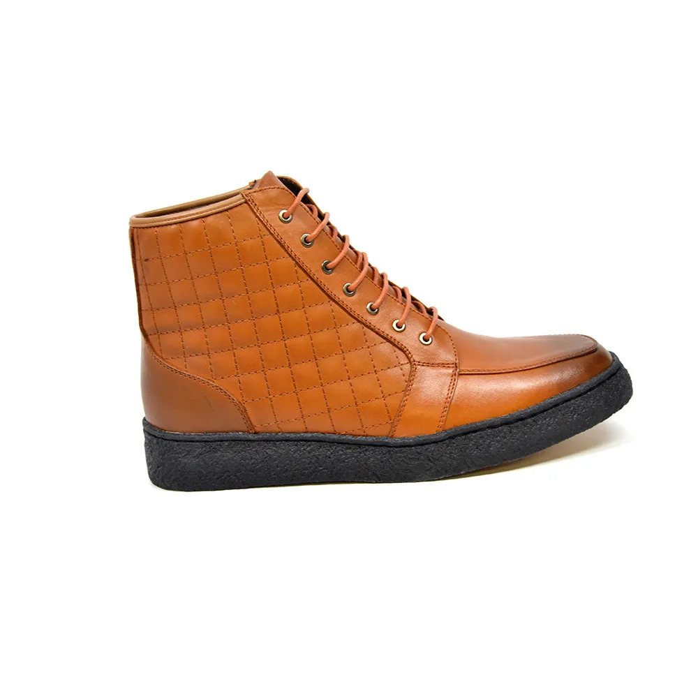 Extreme High Top Playboy Quilted Patterns - All Leather, Square Toe, Crepe Sole