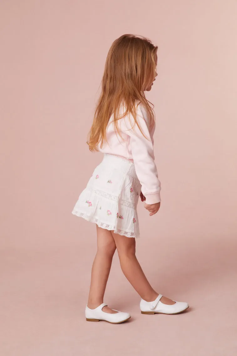 Girls Coralette Embroidered Cotton Skirt