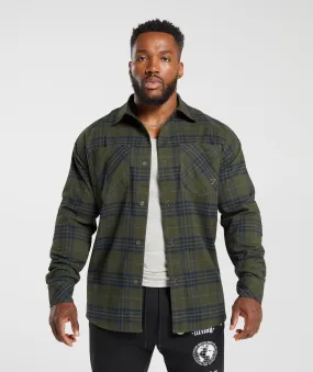 Gymshark Check Shirt - Core Olive