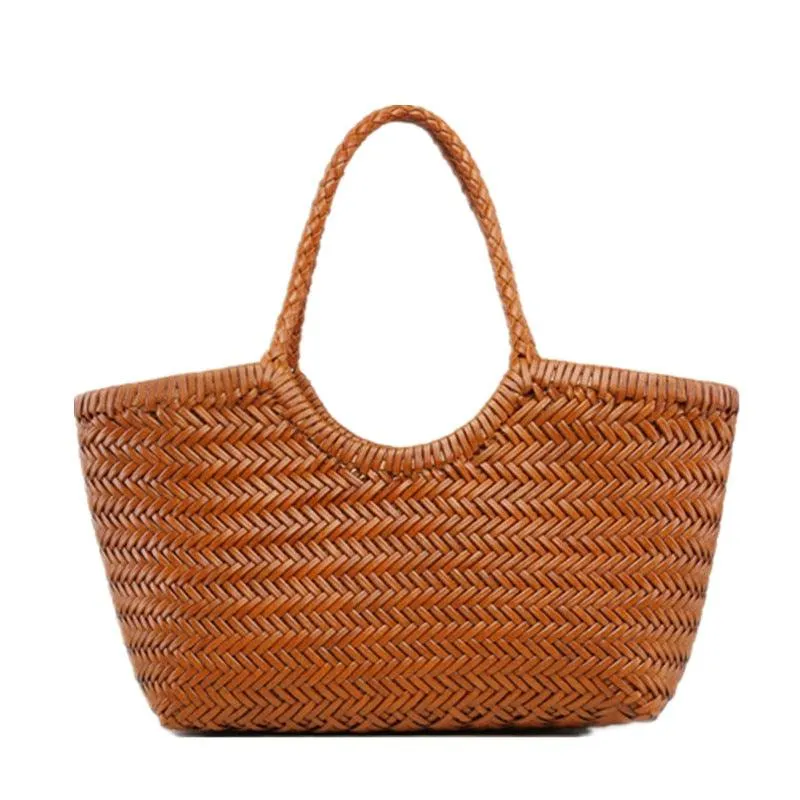 Hand-woven 100% Genuine Leather Vintage Shopping Bag