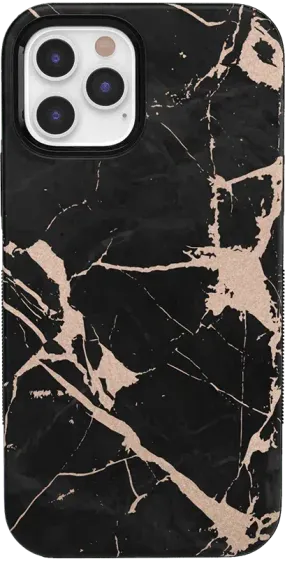 Hidden Gem | Rose Gold and Black Marble Case