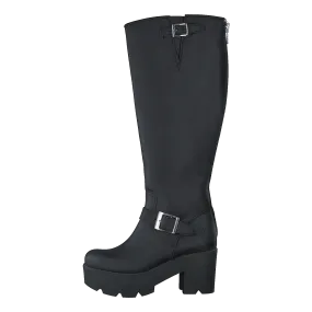 High Platform Boot Black / Shiny Silver