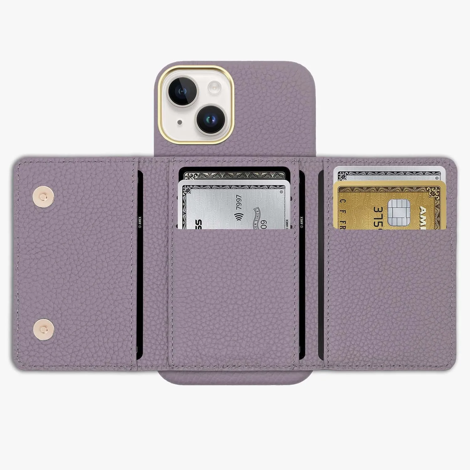 iPhone 16 Pro Leather Case with MagSafe Trifold Wallet Set