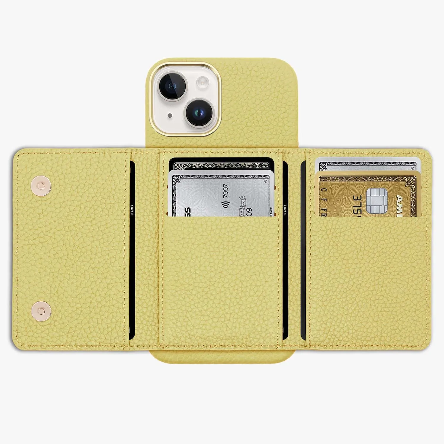 iPhone 16 Pro Leather Case with MagSafe Trifold Wallet Set