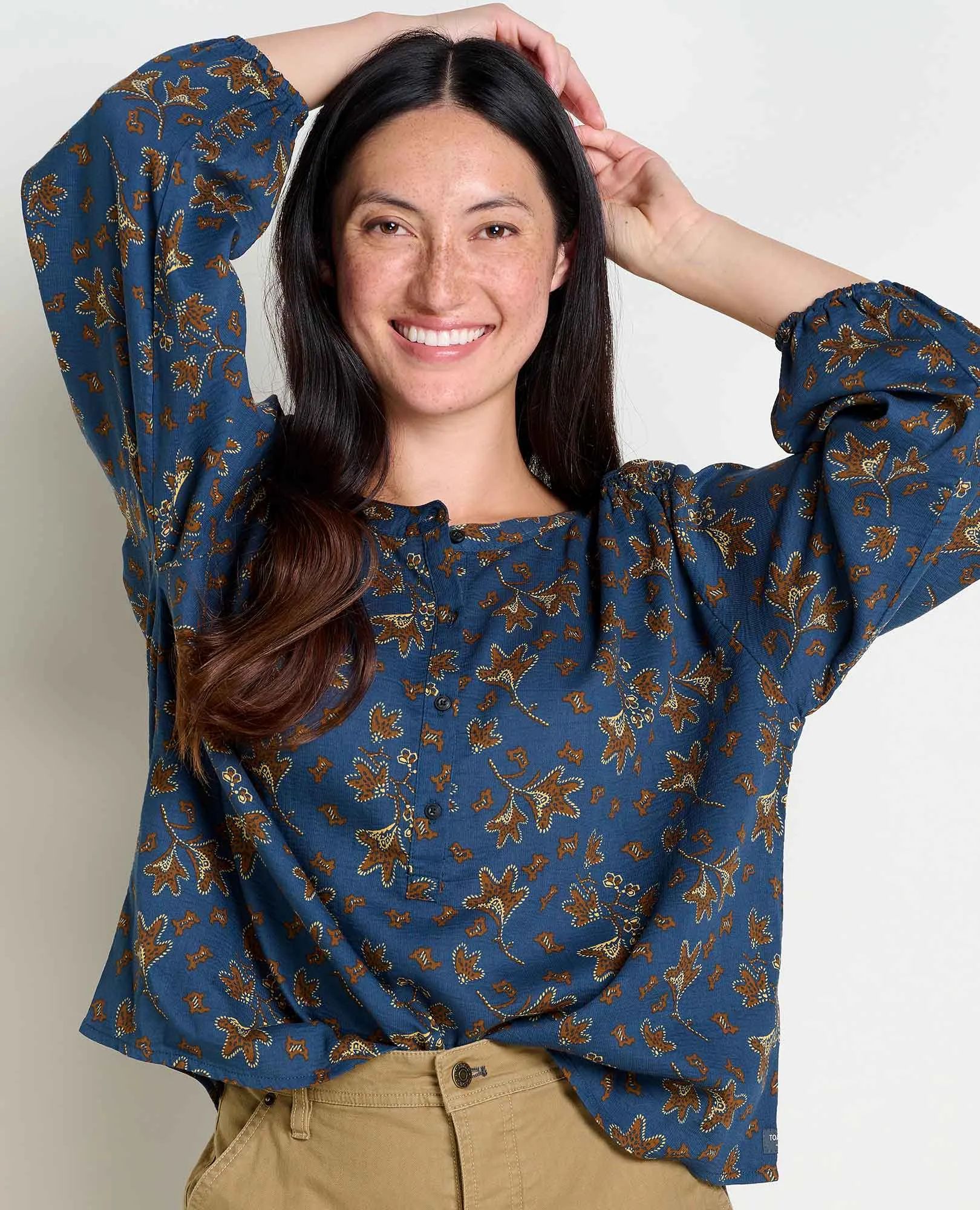 Manzana Long Sleeve Peasant Top