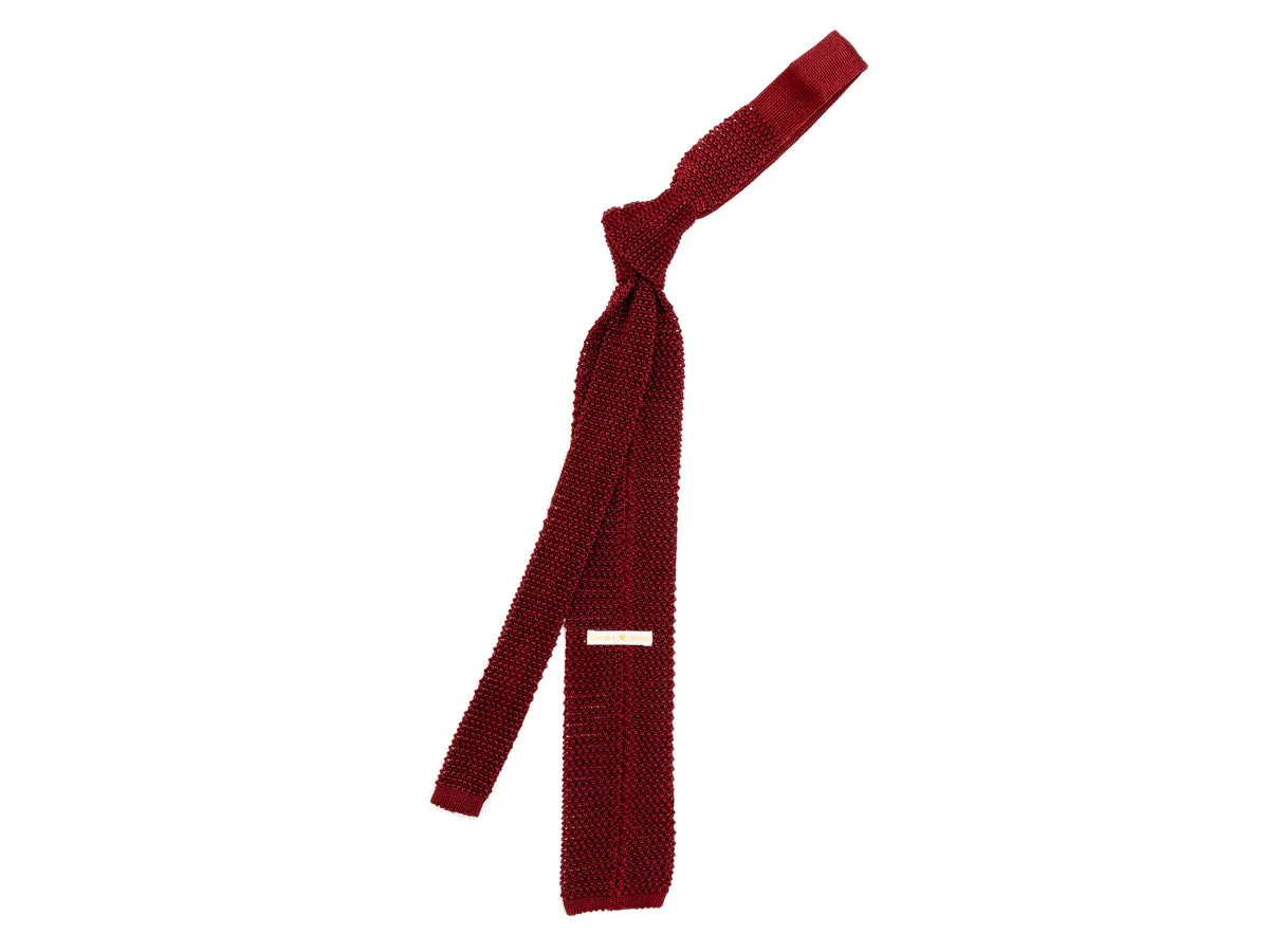 Silk Knit Tie Burgundy