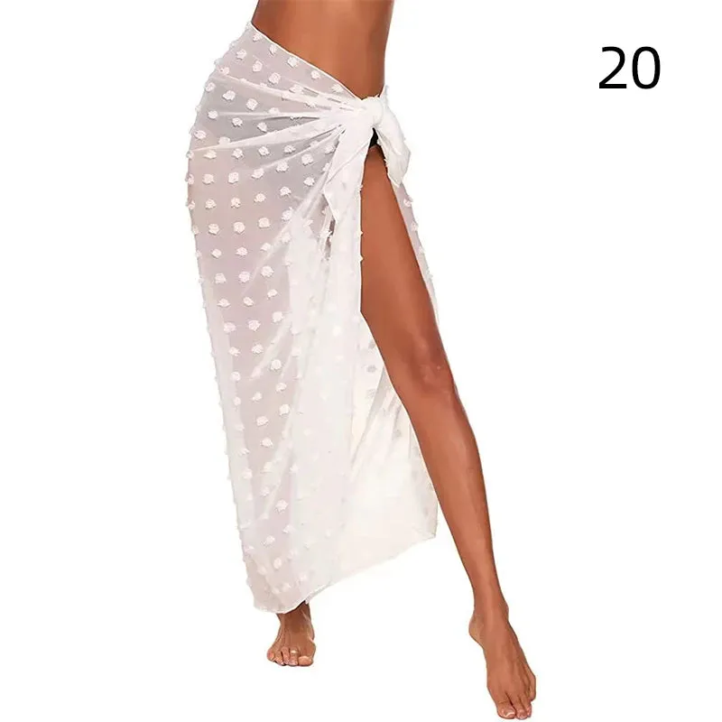 Summer Sexy Beach Skirts Women Beach Wear Chiffon Beach Wrap Skirt Towel Long Sarong Cover Up Sexy Bikini Scarf