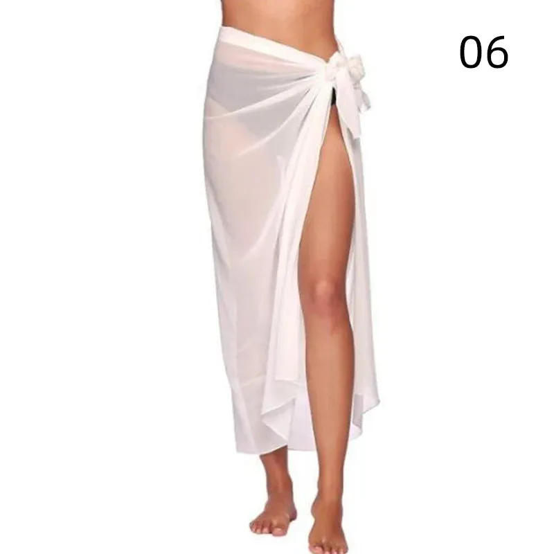 Summer Sexy Beach Skirts Women Beach Wear Chiffon Beach Wrap Skirt Towel Long Sarong Cover Up Sexy Bikini Scarf