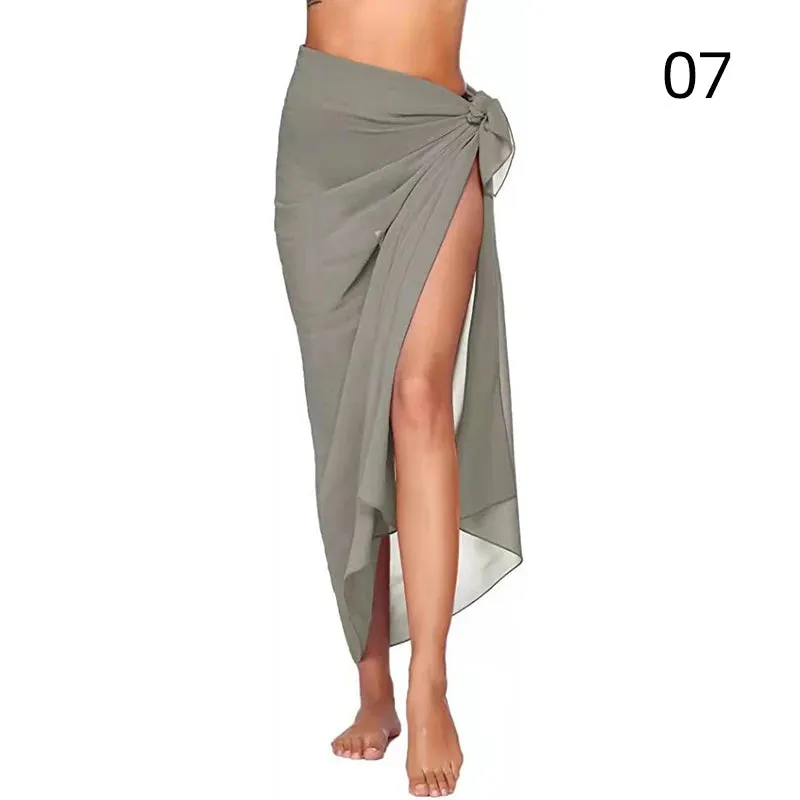 Summer Sexy Beach Skirts Women Beach Wear Chiffon Beach Wrap Skirt Towel Long Sarong Cover Up Sexy Bikini Scarf