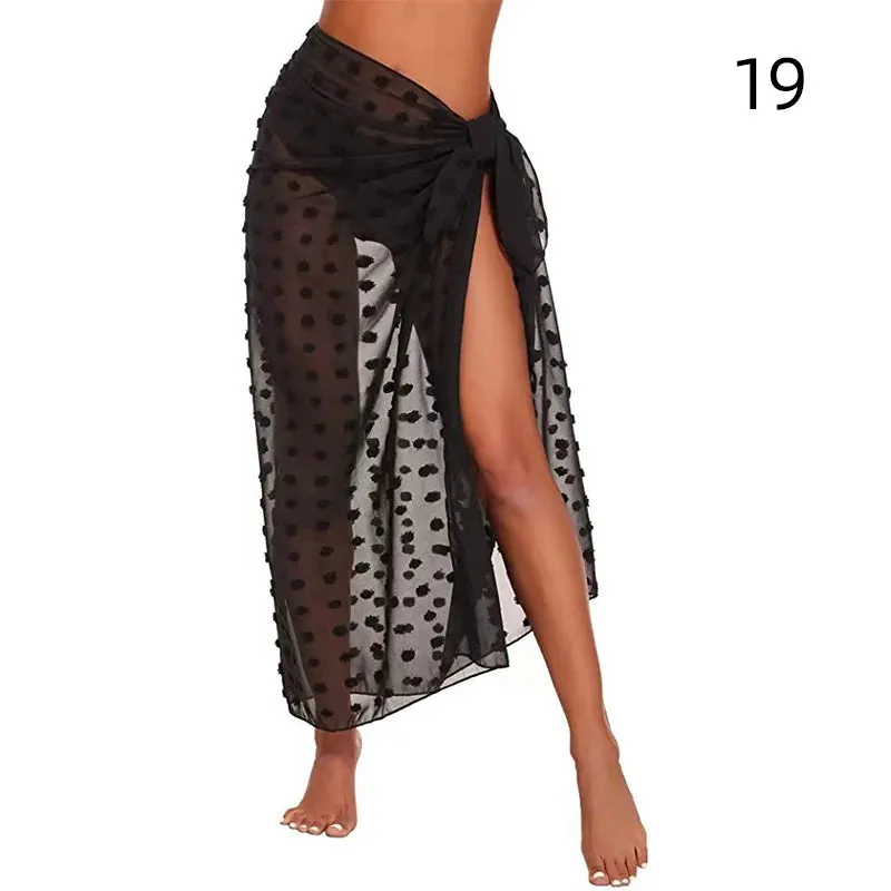 Summer Sexy Beach Skirts Women Beach Wear Chiffon Beach Wrap Skirt Towel Long Sarong Cover Up Sexy Bikini Scarf