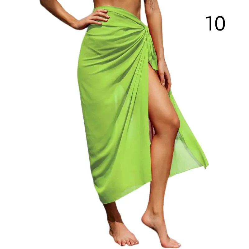 Summer Sexy Beach Skirts Women Beach Wear Chiffon Beach Wrap Skirt Towel Long Sarong Cover Up Sexy Bikini Scarf