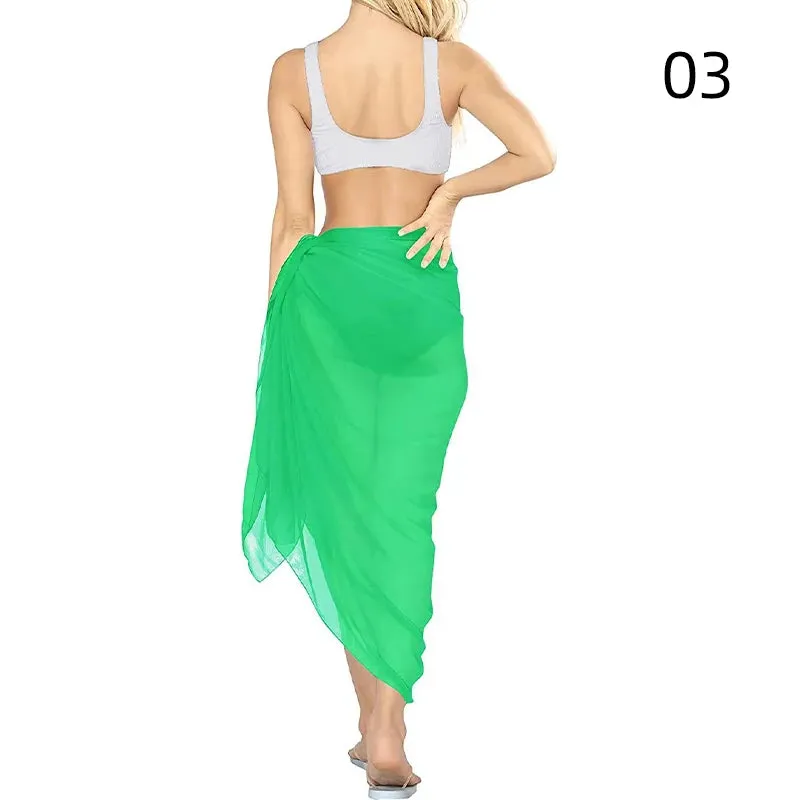 Summer Sexy Beach Skirts Women Beach Wear Chiffon Beach Wrap Skirt Towel Long Sarong Cover Up Sexy Bikini Scarf