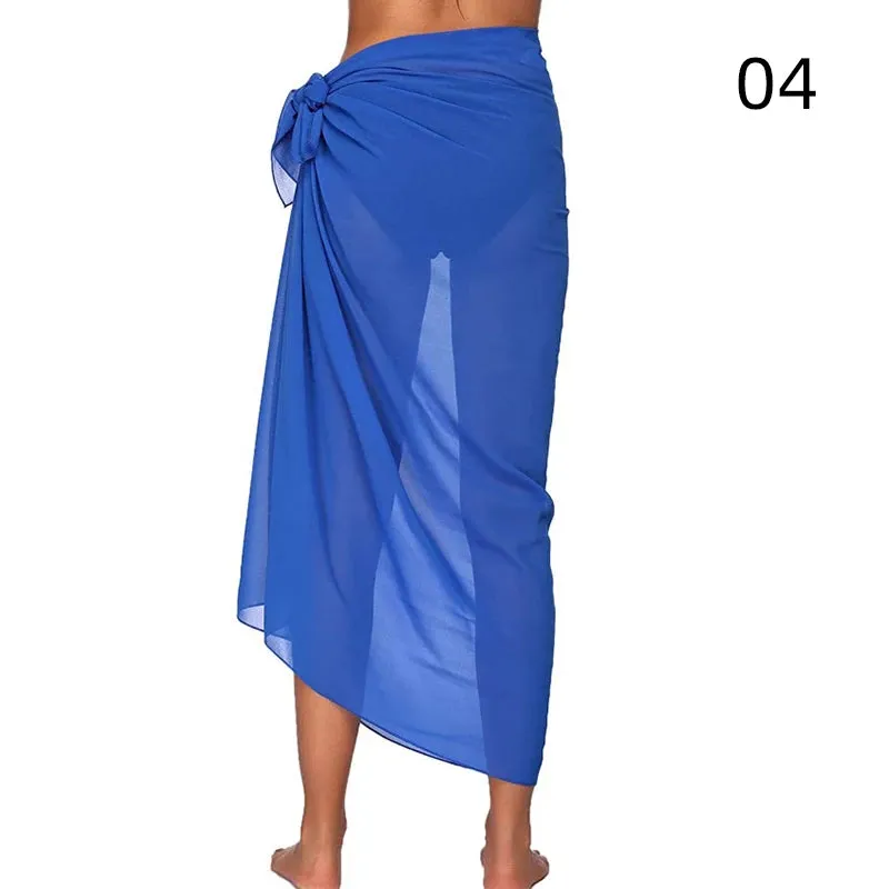 Summer Sexy Beach Skirts Women Beach Wear Chiffon Beach Wrap Skirt Towel Long Sarong Cover Up Sexy Bikini Scarf