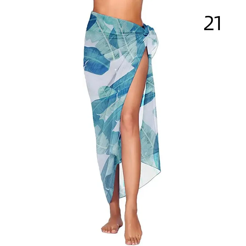 Summer Sexy Beach Skirts Women Beach Wear Chiffon Beach Wrap Skirt Towel Long Sarong Cover Up Sexy Bikini Scarf